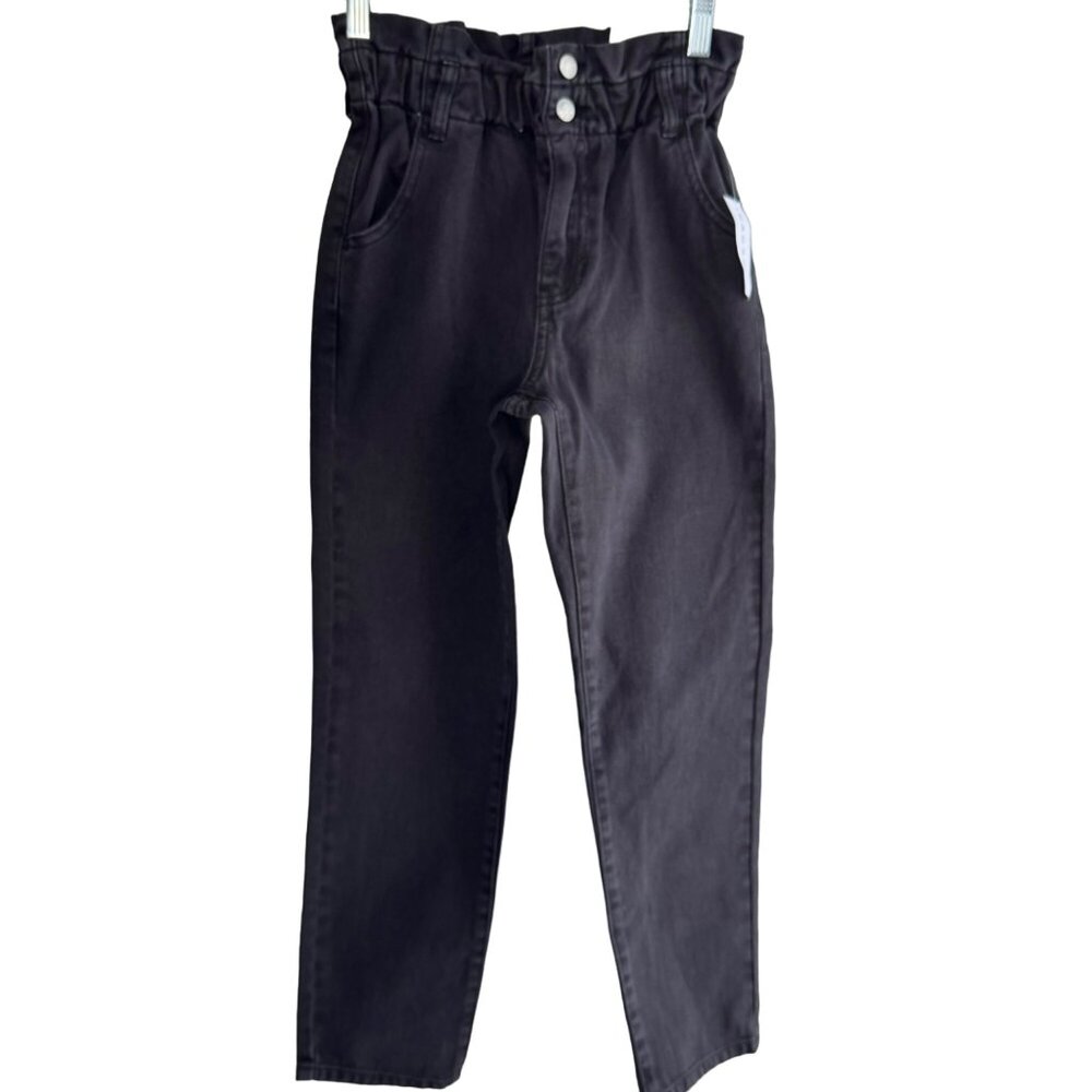 PACSUN Mom Jeans Women's Size 23 Caviar Black Flex Waist 100% Cotton 0051 NWT